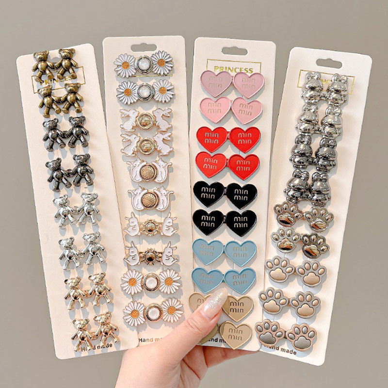 Set 4 Pairs Pants Waist Brooch Adjustable Size Jeans Waist Buckle ...