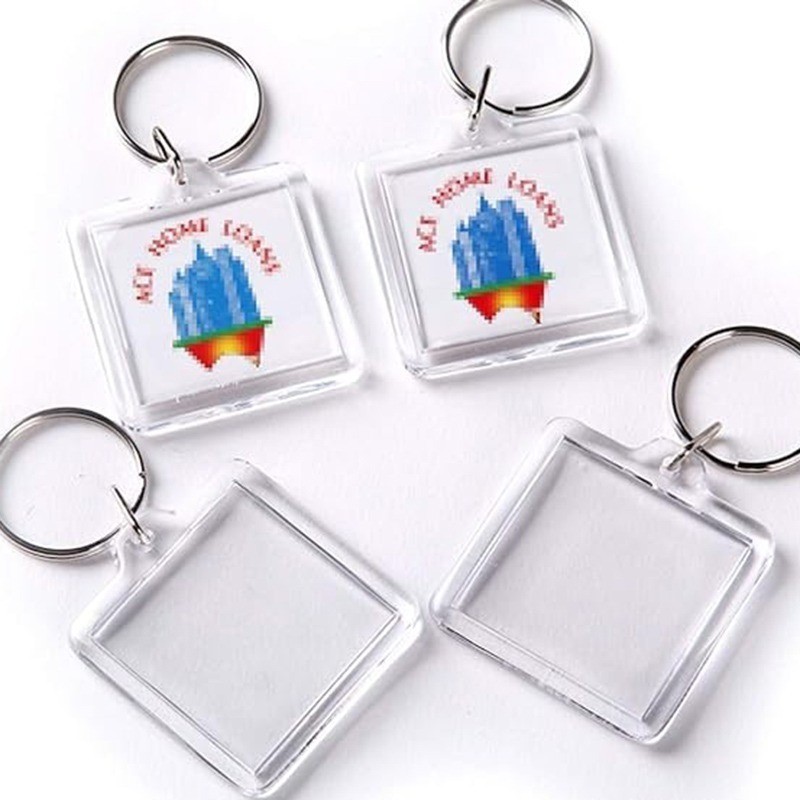 Transparent Acrylic Blank Keychain / DIY Insert Photo Key Ring Pendant ...