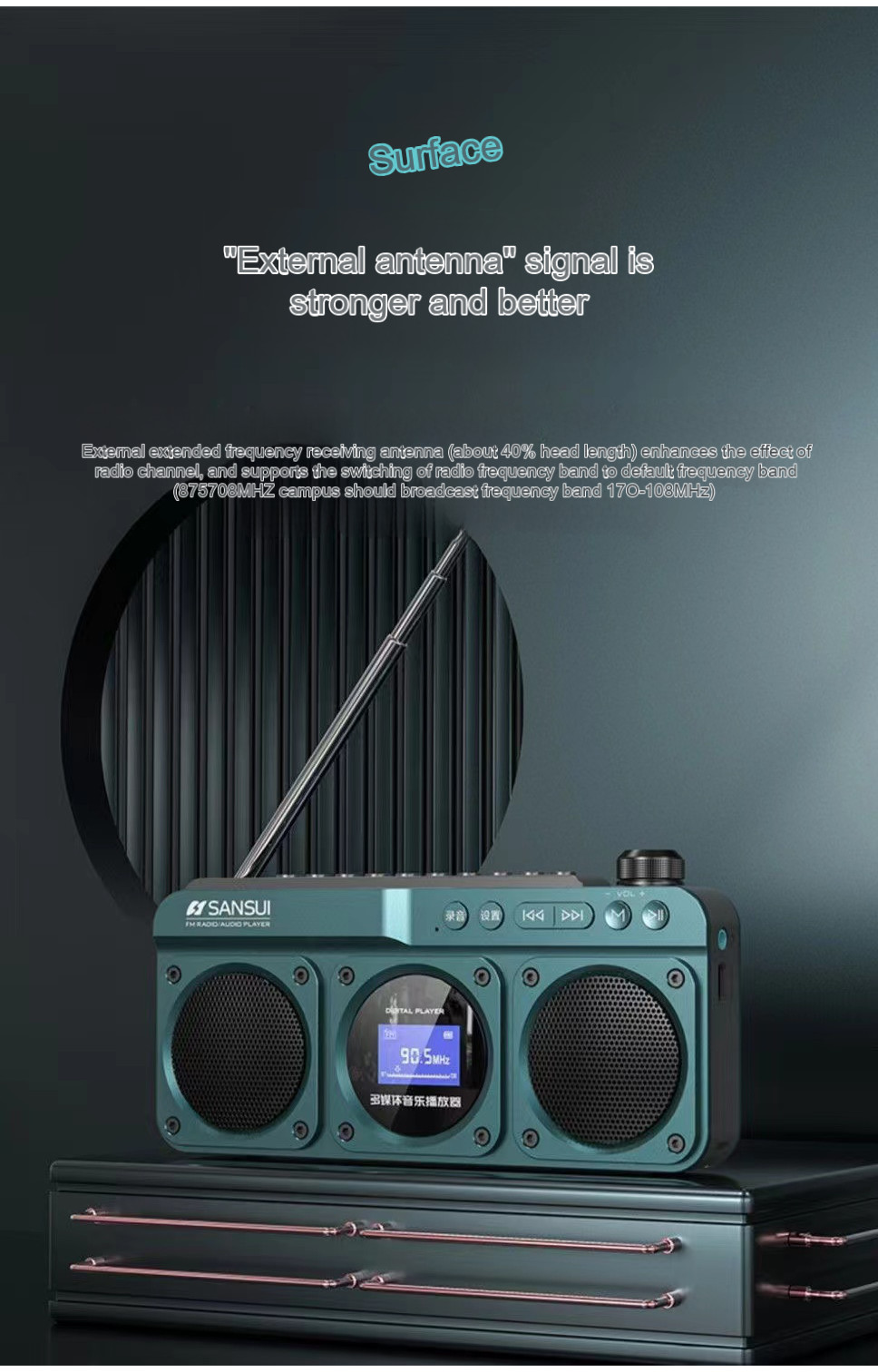 SANSUI F28 Portable FM Radio MP3 Walkman Outdoor Card Wireless ...