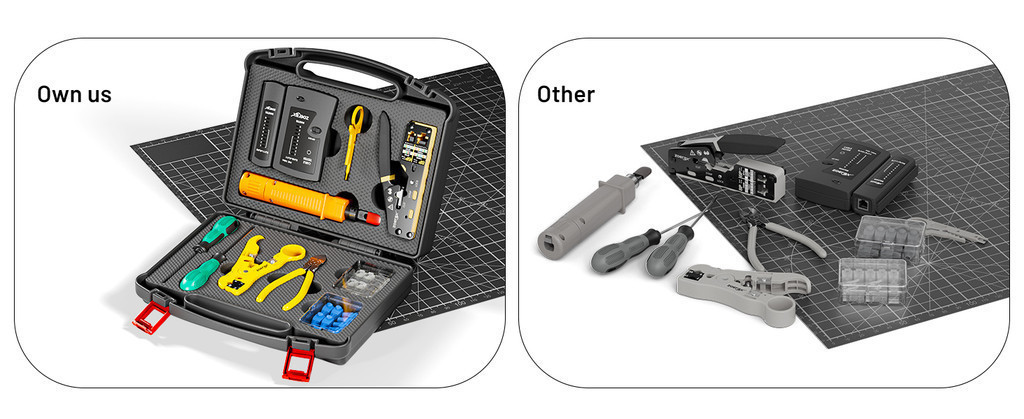 ZoeRax RJ45 Ethernet Crimping Tool Kit, Through-Hole Crimper, RJ45 ...