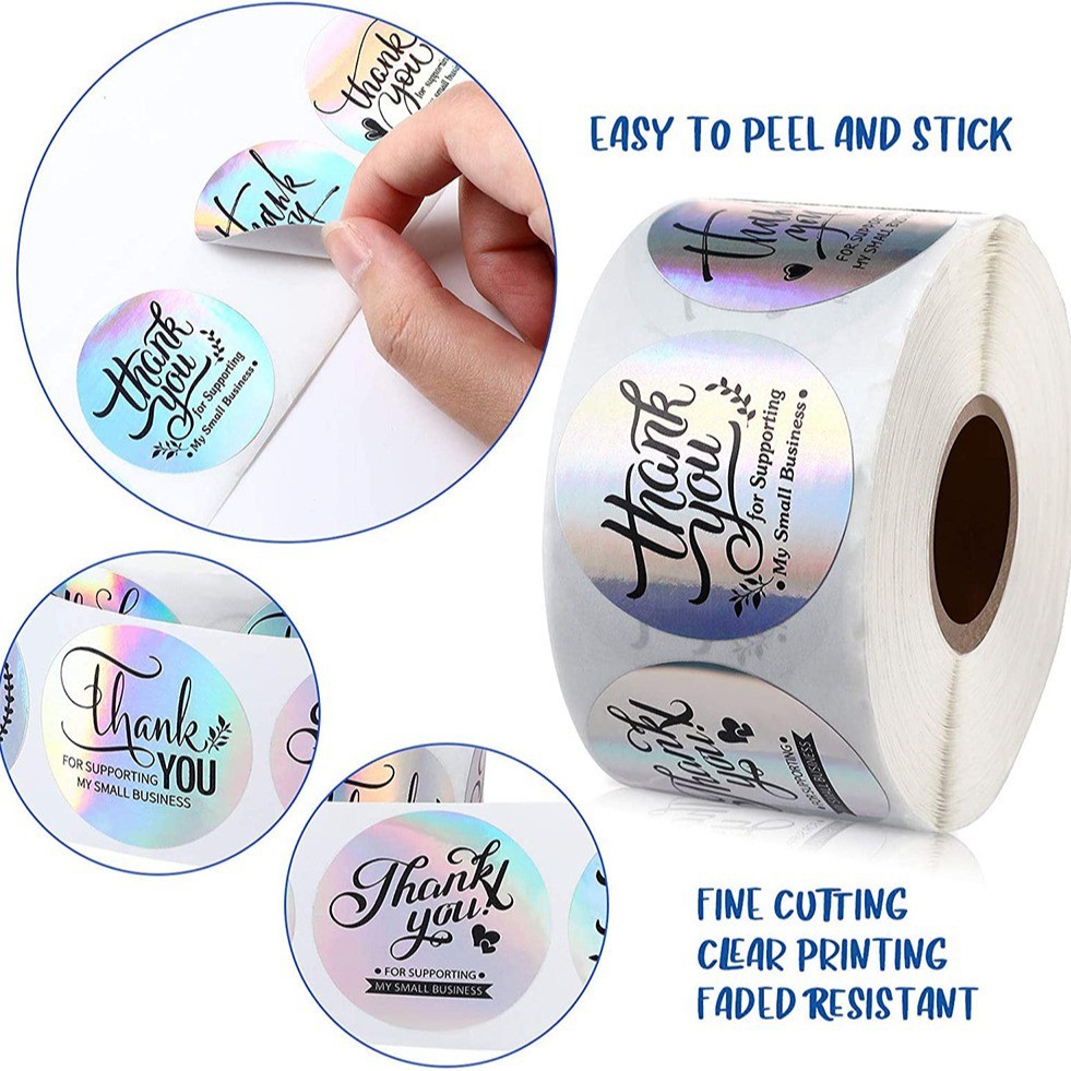 500Pcs/roll Circular Packaging Stickers Round Waterproof Thank You Seal ...