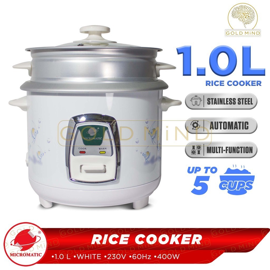 Micromatic Rice Cooker W/Steamer 1.0L - Yellow Elephant | Shopee ...