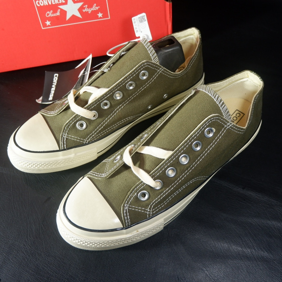 Army Green Converse All Star Chuck Taylor Low Cut and High top Rubber Shoes Shopee Philippines