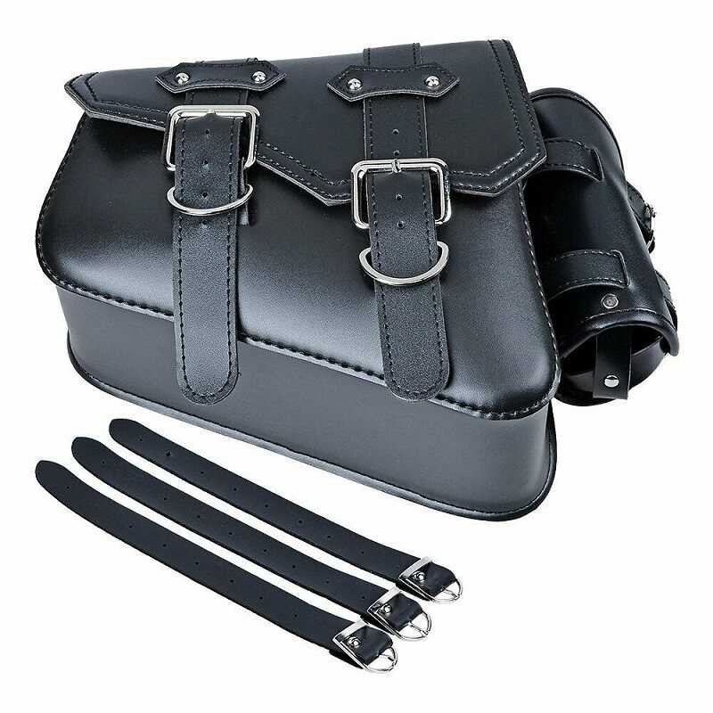 Leather Motorcycle PU Saddlebags Side Tool Lage Saddle Bag Pouch Left ...