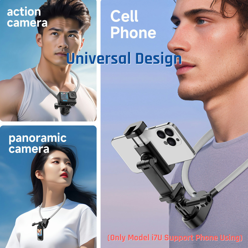 TERCELL INOVAGEN Neck Mount, Action Camera Holder, Magnetic Anti -Shake, POV/Vlog Recording, Hand Free Selfie Mount For GoPro Max Hero 12 11 10 DJI Action 3, Insta360 (i7Pro - View #2