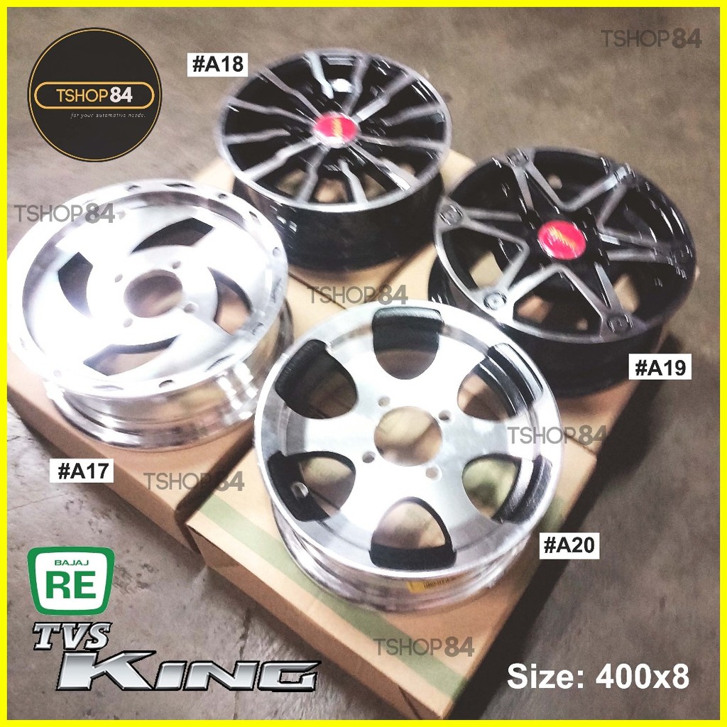 Heavy-Duty Bajaj RE TVS King Mags Wheel Rim 400x8 [PER PIECE] | Shopee ...