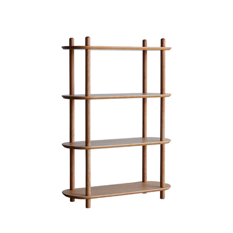 Nordic pure solid wood storage rack living room black walnut floor to ...