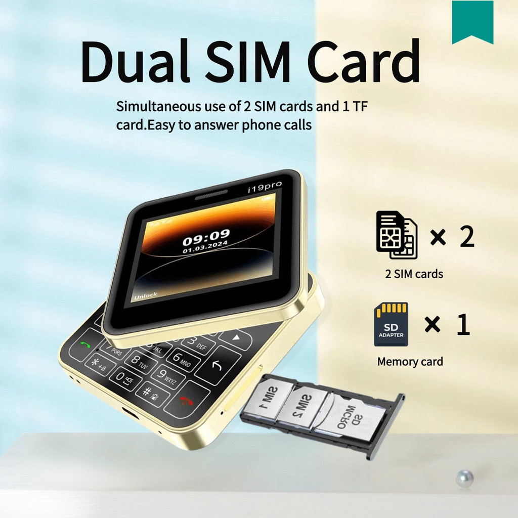 New i19pro Mini Phone 2.4 Inch Dual SIM 2G GSM Rotating Slide Elderly ...