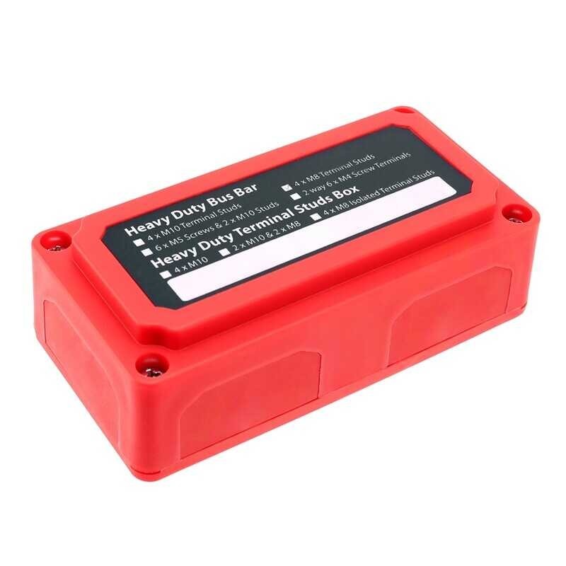 M8 48V 300A Heavy Duty 4-Way Red Shell Busbar Box Suitable For RV Cars ...