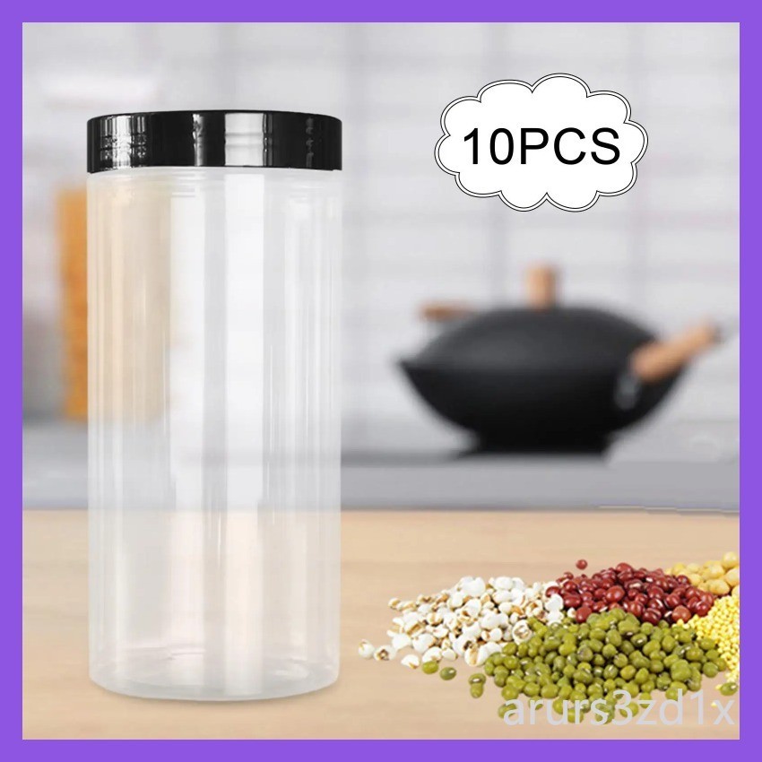 10x Slime Container with Lids Canisters Clear Jar Transparent Pet for ...