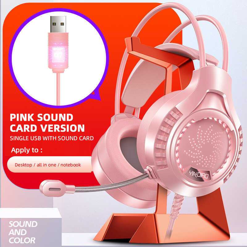 Gaming Stereo Headset Para Sa Isang PC 3.5 Mm Led Light Wired Over-Head ...