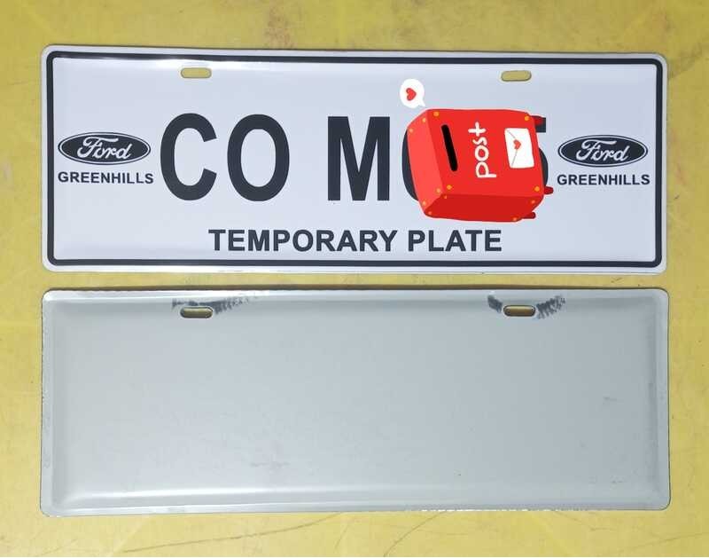 Car / Vehicle Temporary Plate (Metal Gaanized) hindi emed w/ BOLTS ...