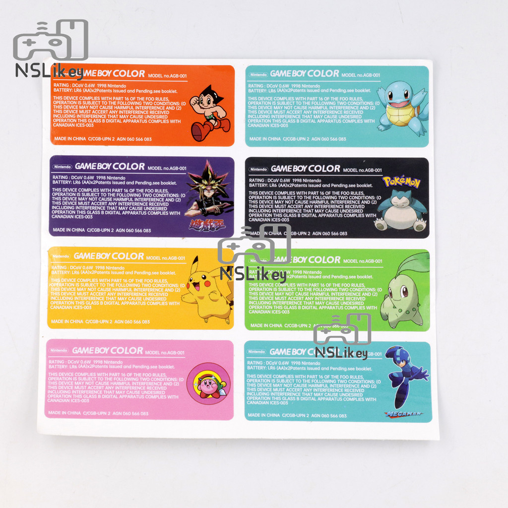 NSLikey 1set Back Tag Label Sticker Custom Design for Gameboy Color GBC ...