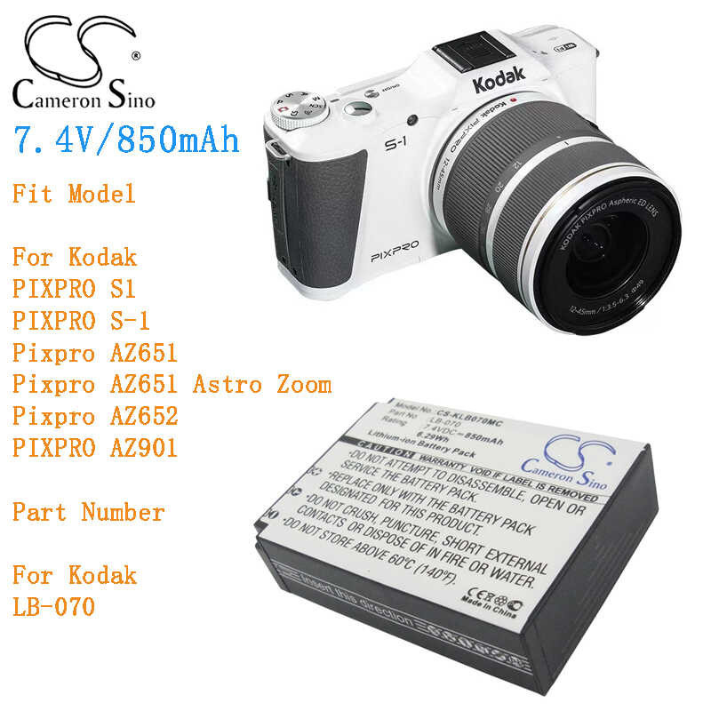 850Mah Cameron Sino Camera Battery Para Sa Kodak S1 S-1 Az651 Astro ...