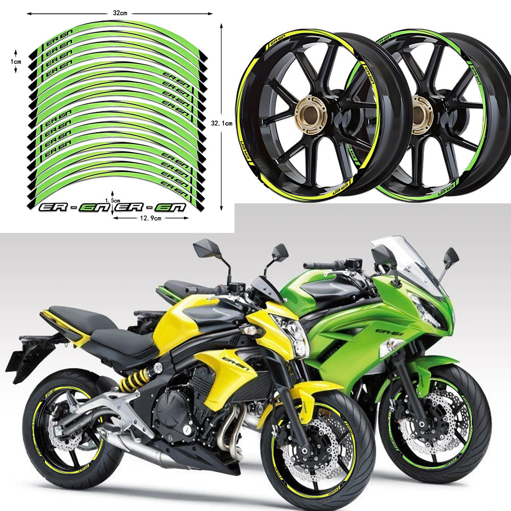 YLFDC Reflective Rim Wheel Decal Kit For Kawasaki ZX-6R (ZX6R) – 8