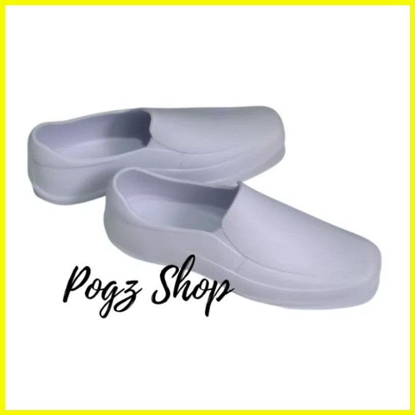W1 Good Quality School Splasher Rubber Slip White Shoes Black Shoes for Her Girls Ladies Men