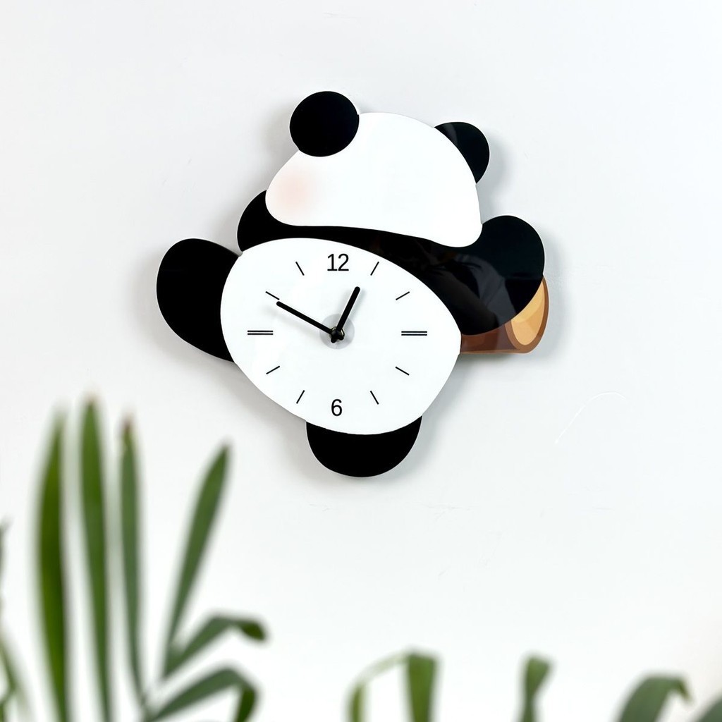 Creative Cartoon Swinging Panda Household Wall Clock Living Room Simple ...