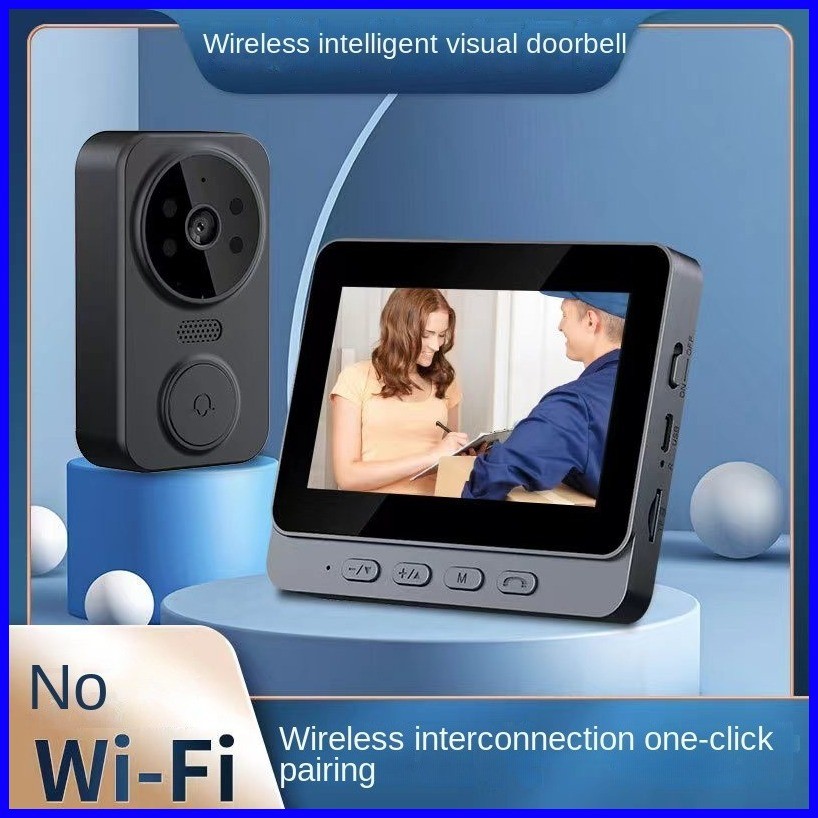 ∆ ☽ ๑ Doorbell Wireless With Camera 4.3-inch screen home intelligent ...