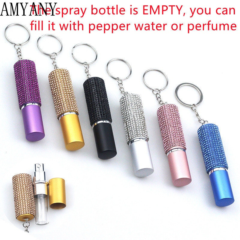 Safety Defense Keychain Set with Empty Pepper Spray Alarm Emergency ...