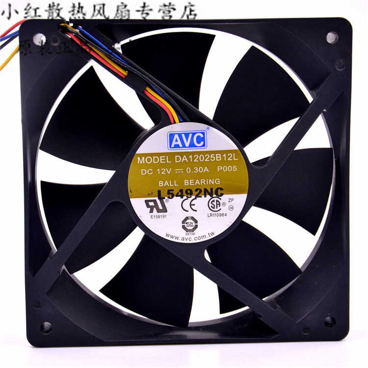AVC Original Da12025b12l P005 12V 0.3A 12Cm 12025 4-Pin PWM Silent Fan ...