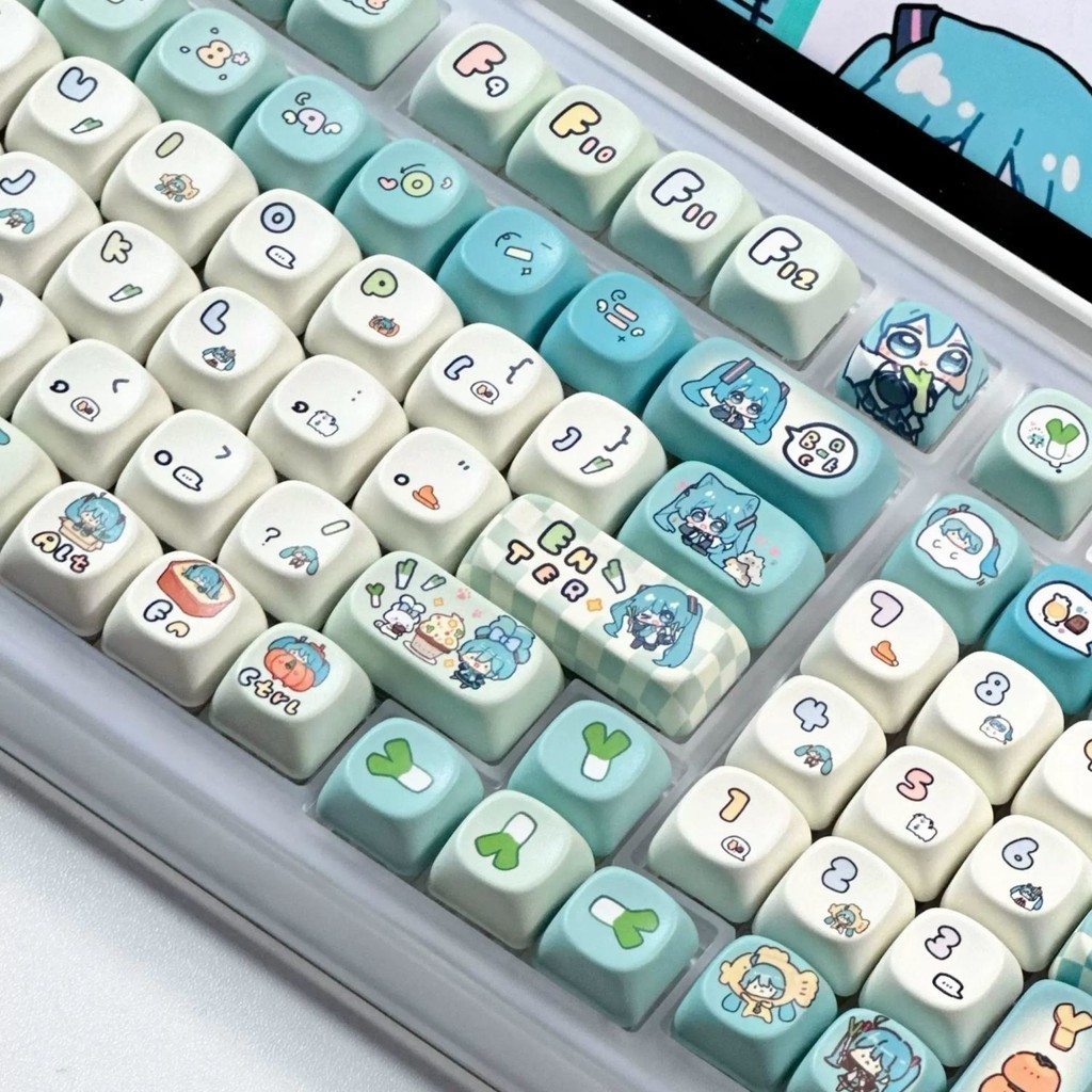 Miku Virtual Idols Cartoon Keycap MOA Profile PBT Five-side Dye ...