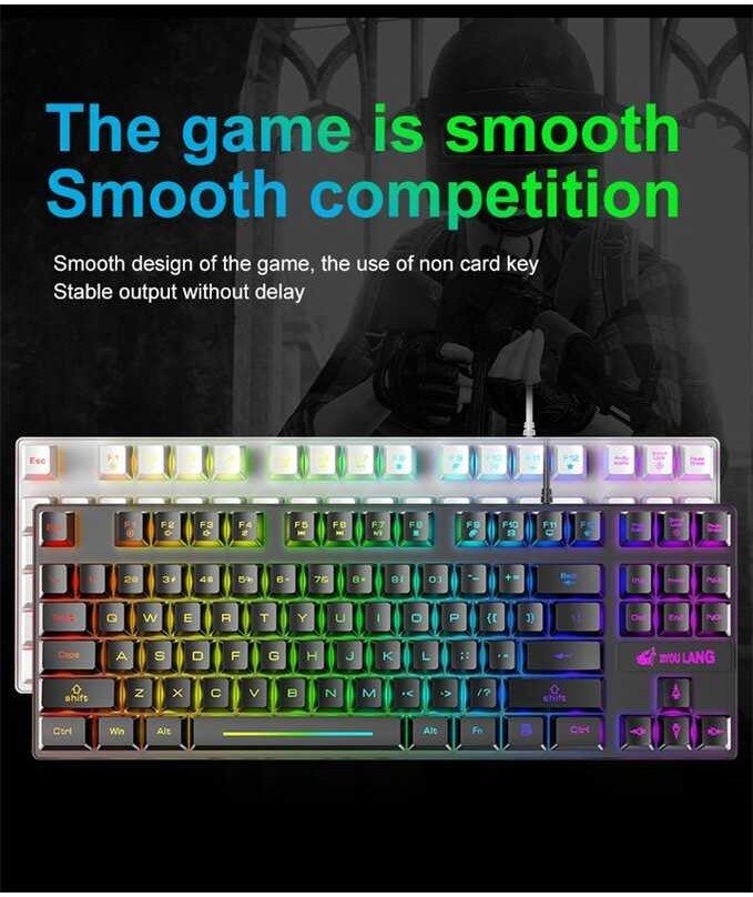 FIREWOLF 87-Key Electronic Competition Game Mechanical Feeling Keyboard ...