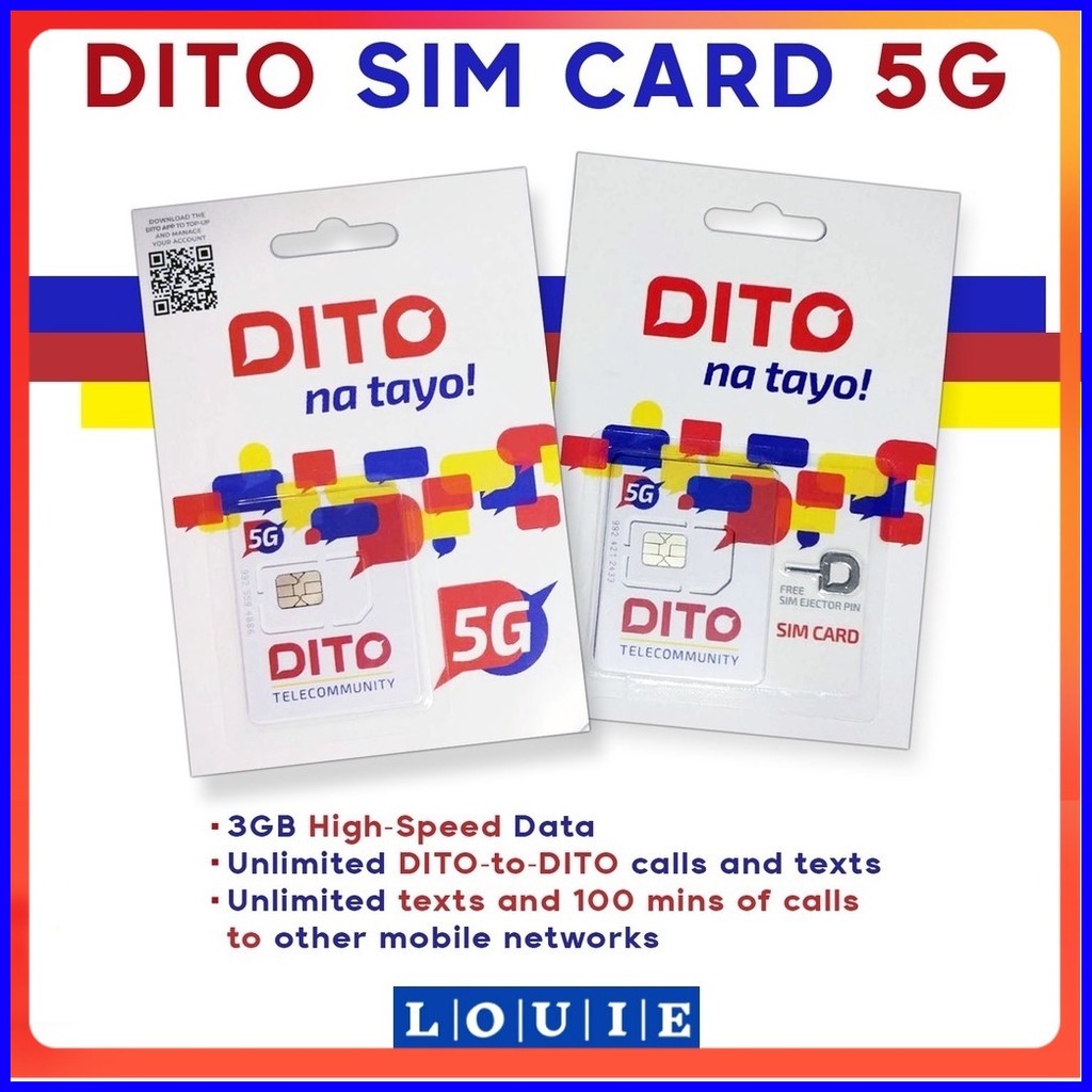 LOUIE DITO SIM CARD With Up To 25GB FREE Data + Unli Call & Text +100 ...