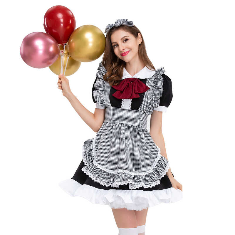 Japanese anime maid cosplay costume cute Lolita dress maid coffee shop ...