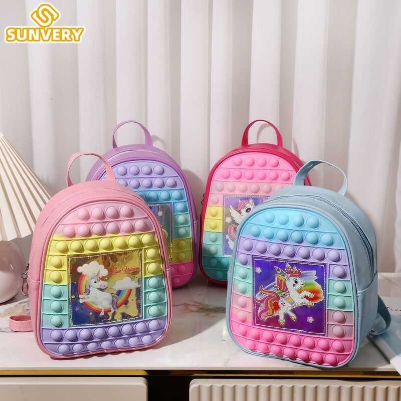 Unicorn Pop School Bag Para Sa Autism Kids Backpack Girls ADHD Pops ...