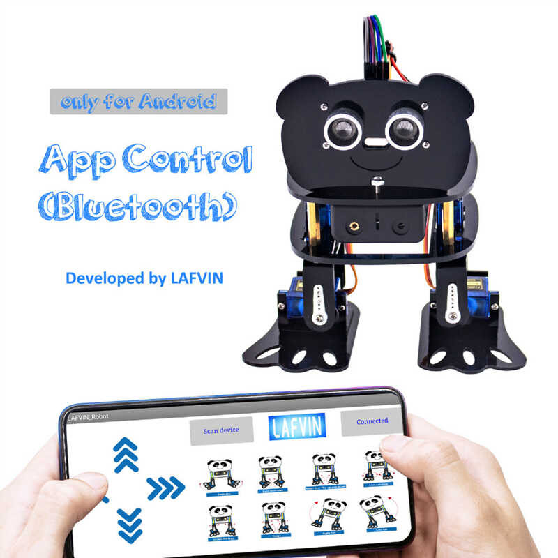 4-Dof LAFVIN Smart Panda Robot Car DIY Learning Kit Arduino ...
