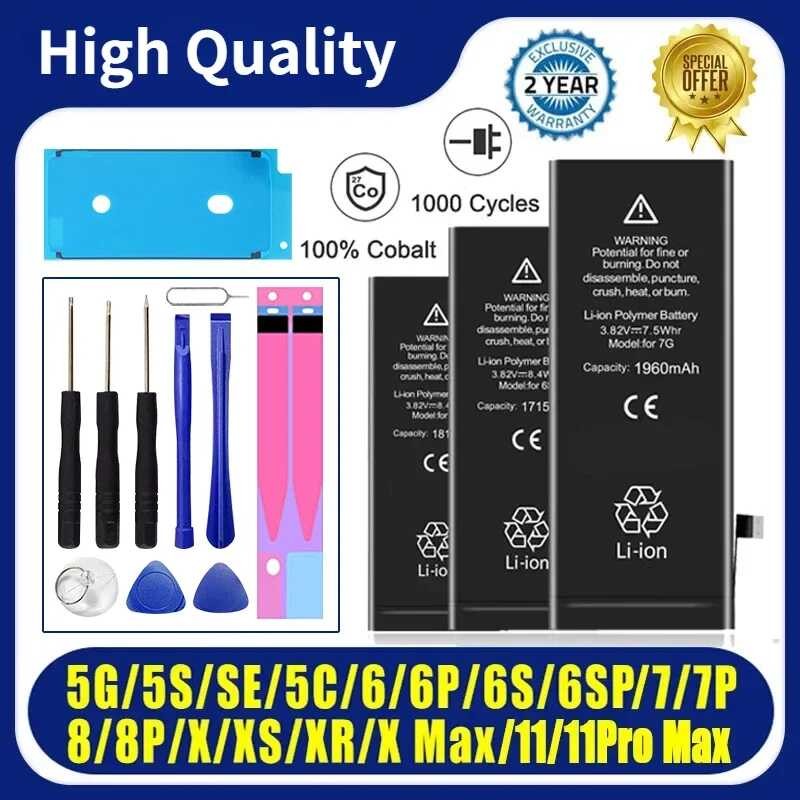 High Quality Battery For Iphone SE 5G 5S 6G 6S 7 8 Plus X XR XS 11 12 ...