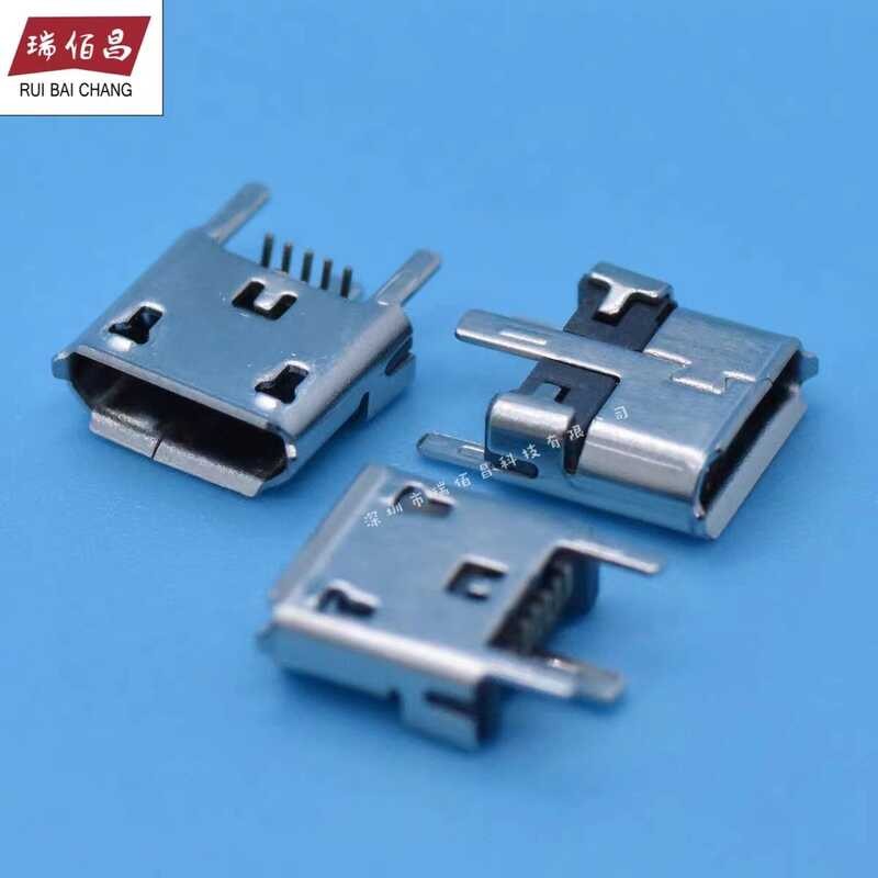 Micro female socket 5pin vertical attachment and 180 degree three pin ...