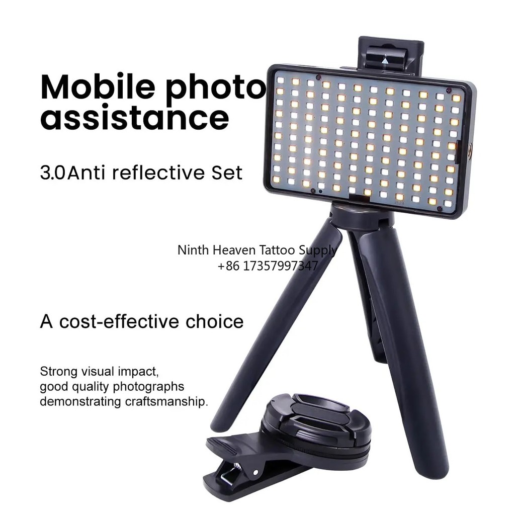 LED Tattoo Photography Light With 52mm Cpl Reduce Reflected Light For Cellphone Lens Compatible - View #3