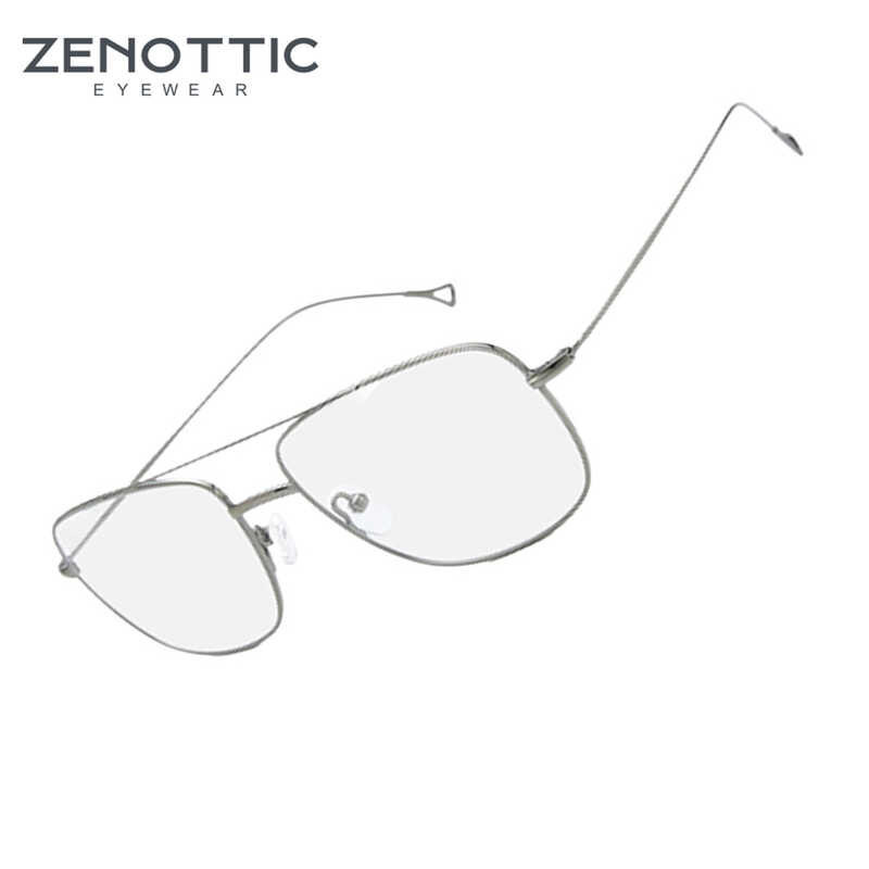 7 ZENOTTIC Pure Titanium Double Bridge Alien Pilot Glasses For Men ...
