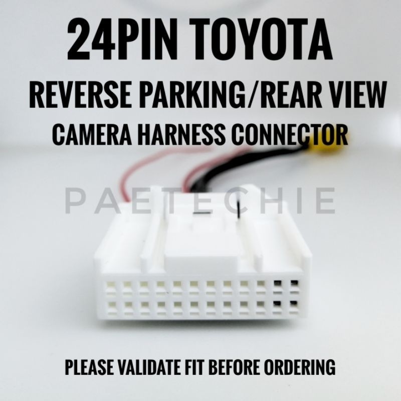 24 Pin Reverse Parking Camera Harness Rear View Connector for Toyota ...