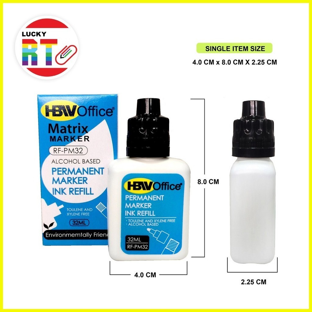 ∆ HBW WHITE BOARD MARKER INK REFILL & PERMANENT MARKER INK REFILL 32ML ...