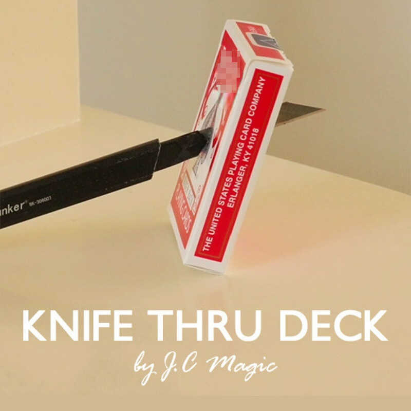 Thru Deck Ni J C Magic Tricks Knife Penetrate Card Box Magia Visual