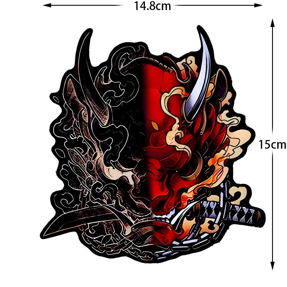 JDM Ghost Samurai Reflective Stickers Decoration Motorcycle Motorbike ...