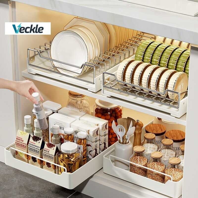 Pullout Basket for Kitchen Stainless Steel Dish Rack Pullout