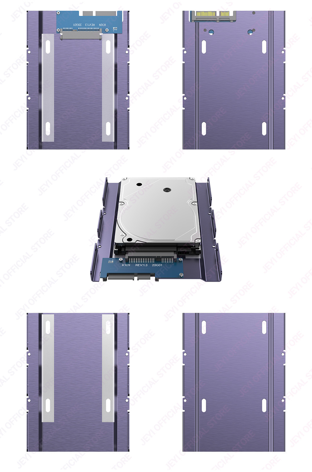 JEYI 2.5 SSD to 3.5 Hard Drive Adapter Internal Drive Bay Converter ...