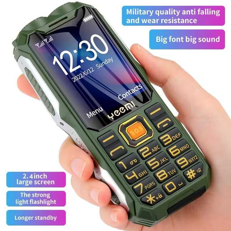 YEEMI Q8 GSM 2G Red Big Battery Flashlight 2.4Inches HD Screen Dual SIM ...