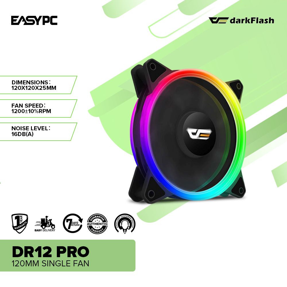 EasyPC | Dark Flash Dr12 Pro pc case fan| 120mm Single Fan| Double ...