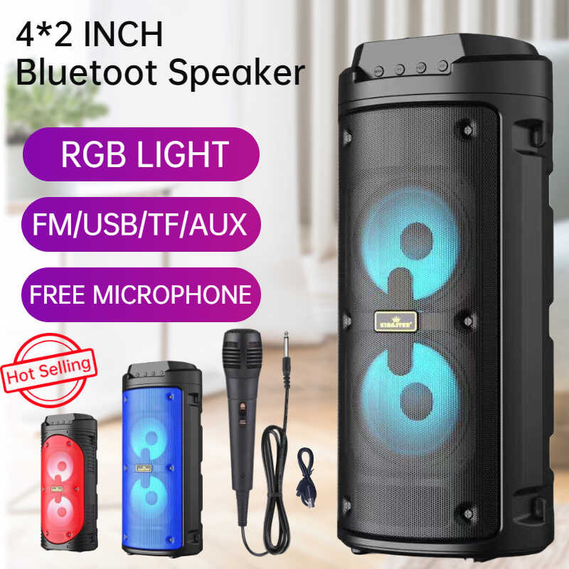 Karaoke BIG Stereo Portable Wireless Bluetooth Speaker Na May Flashing ...