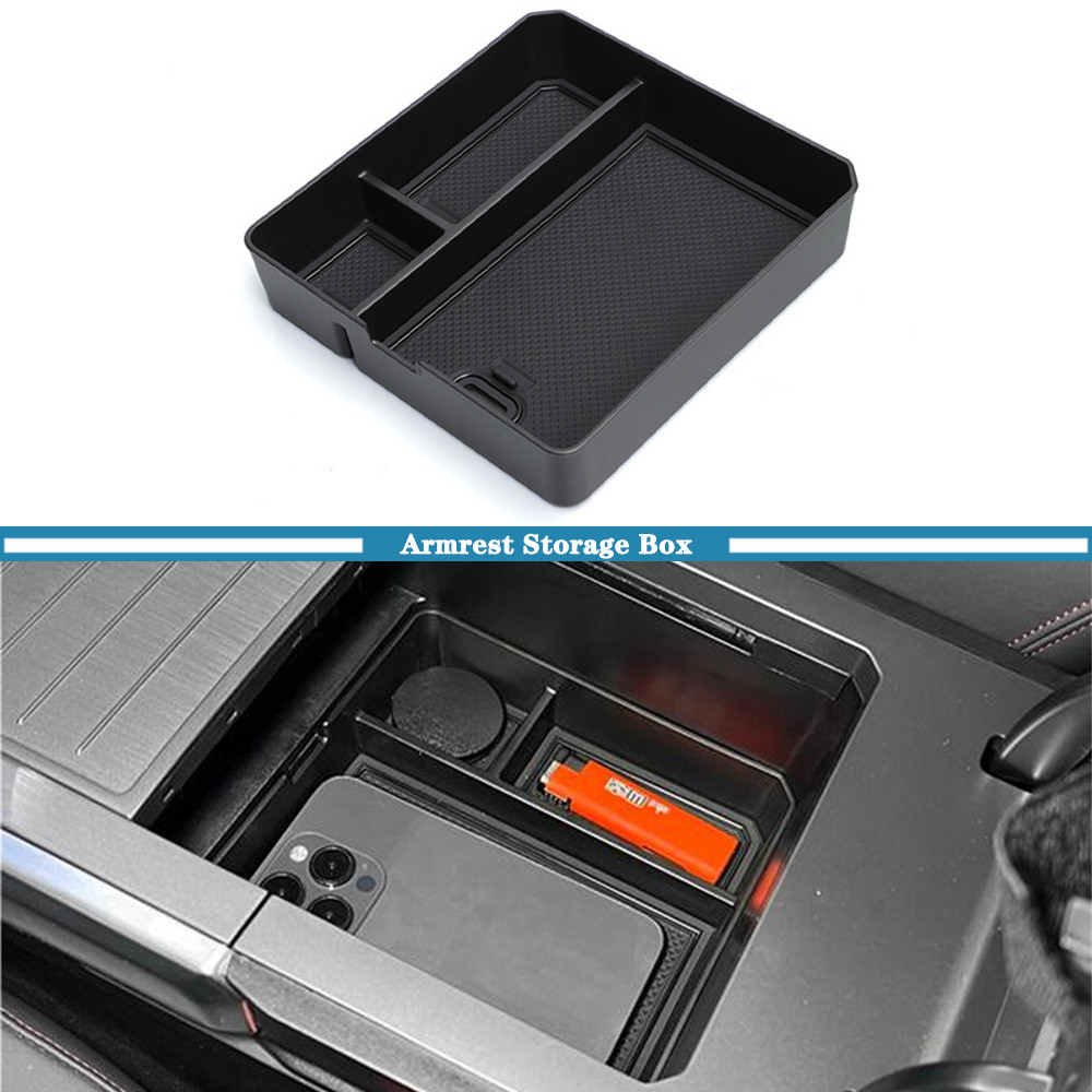 Car Central Armrest Storage Box Compartment Pad Phone Rechargeable For