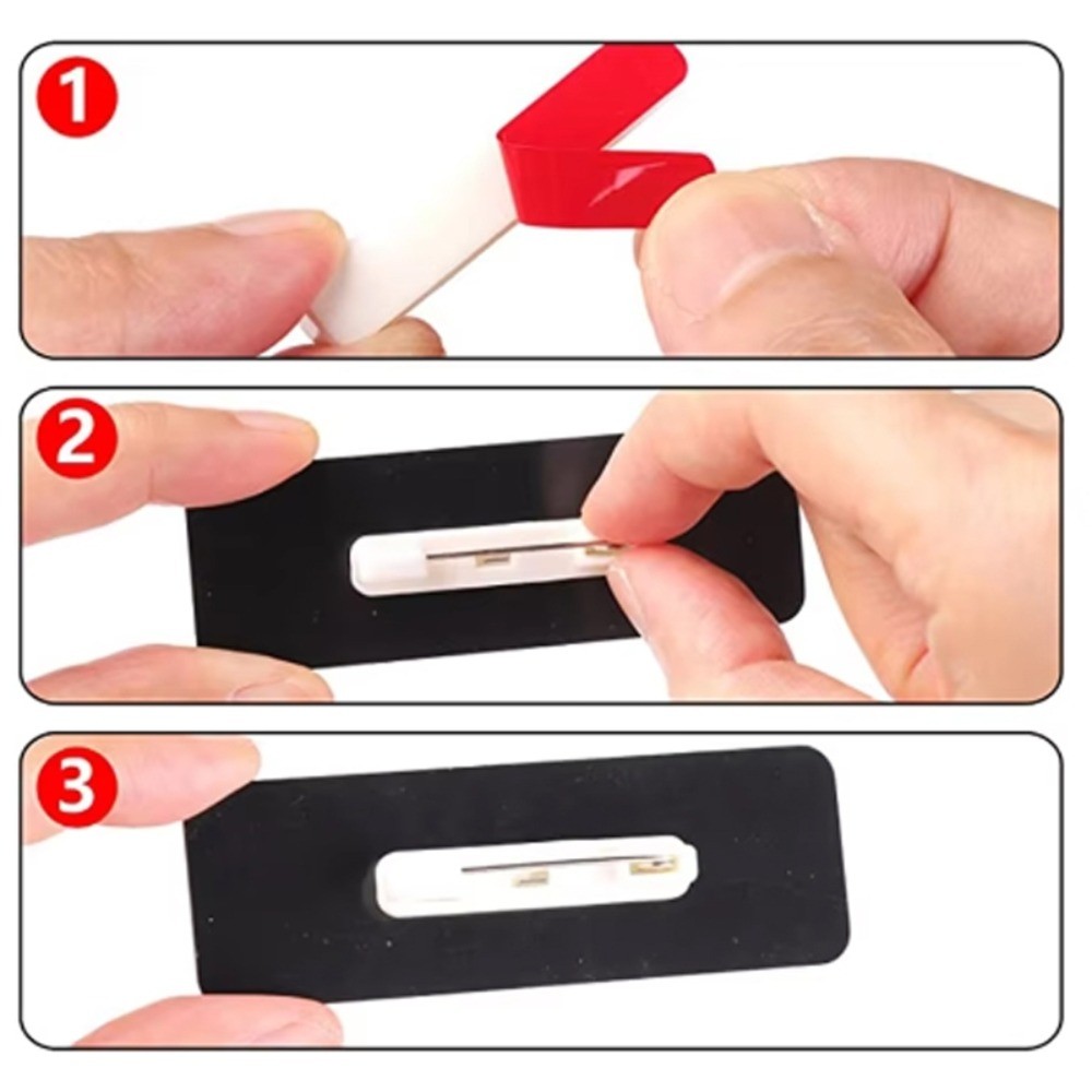 100Pcs Plastic Name Tag Pins with Adhesive Safety Badge Pin For DIY ...