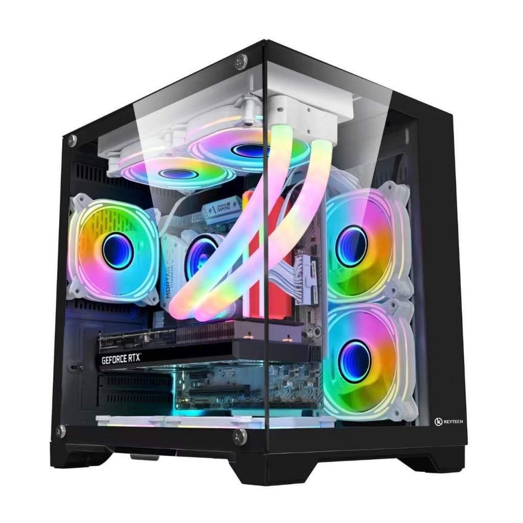 KEYTECH Robin Cube DUAL CHAMBER CASE MICRO ATX MINI ITX Computer Case ...