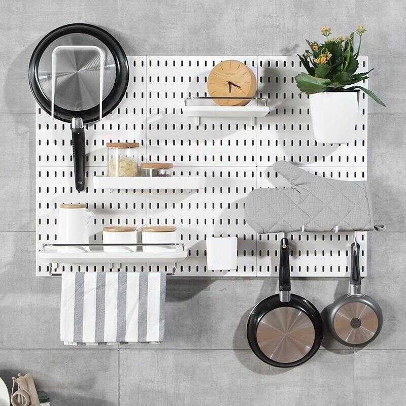 DIY Pegboard Peg Board Organizer Accessories Shelf Wall Hanging Rack ...