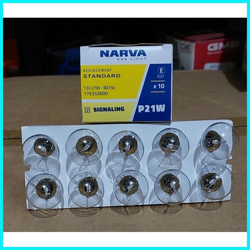 17635 12VOLT 21w AUTO BULB NARVA ORIG SINGLE CONTACT BIG [249/10PPCS ...