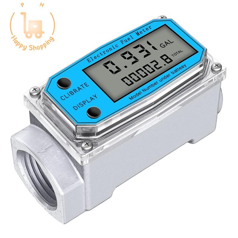 Digital Turbine Water Flow Meter Digital LCD Display Flow Meter with ...