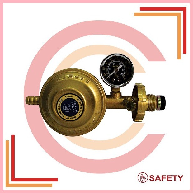 Safety De Roska or Pol Type Gas Stove LPG Regulator w/ Meter Gauge